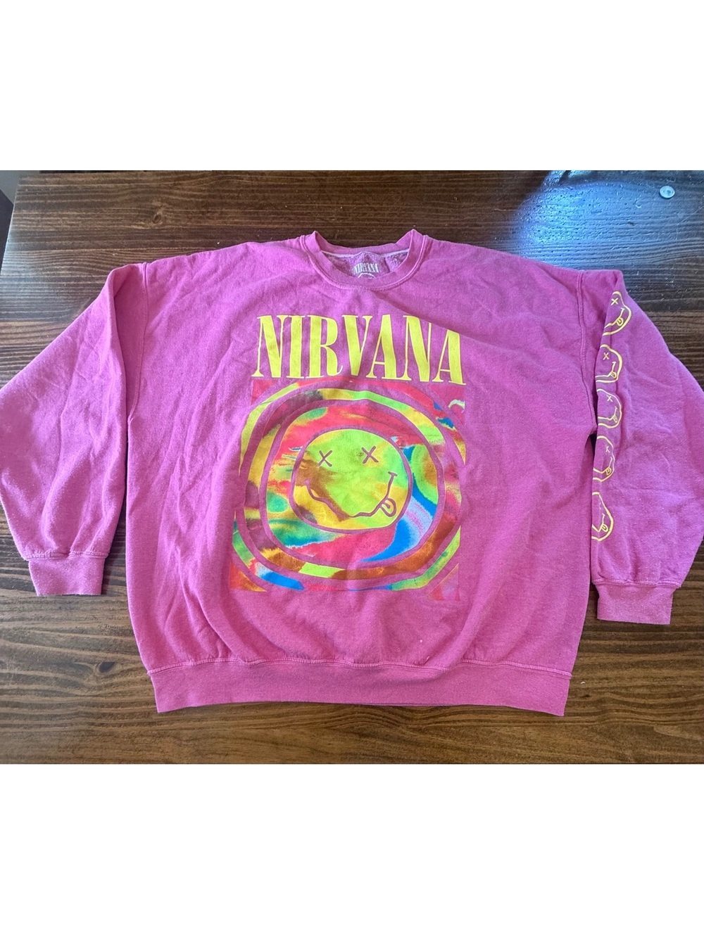 Nirvana Smiley Face Graphic Crewneck Sweatshirt Size S/M